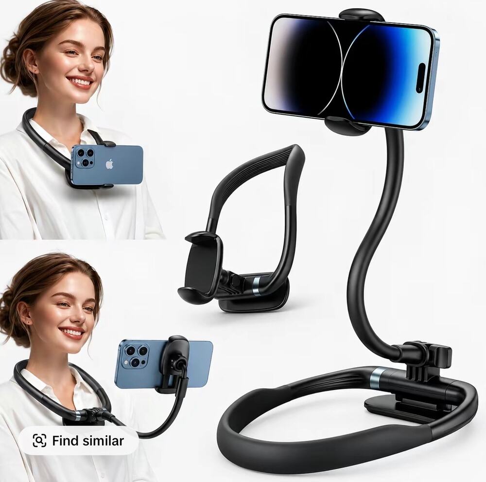 Wintory POV Neck Phone Holder 16" Flexible Gooseneck Hands Free Mount Black